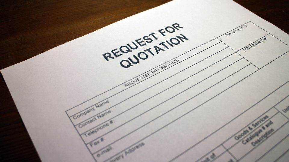 Request for Quotation form